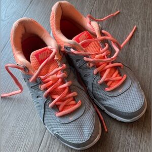 Nike Gray and Coral Women's Athletic Running Shoes